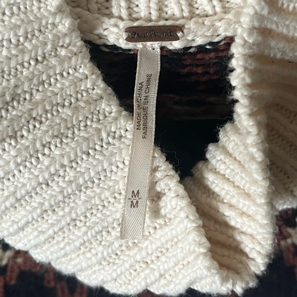 Free People Cream and Brown Turtleneck Sweater Dress - Picture 4 of 9